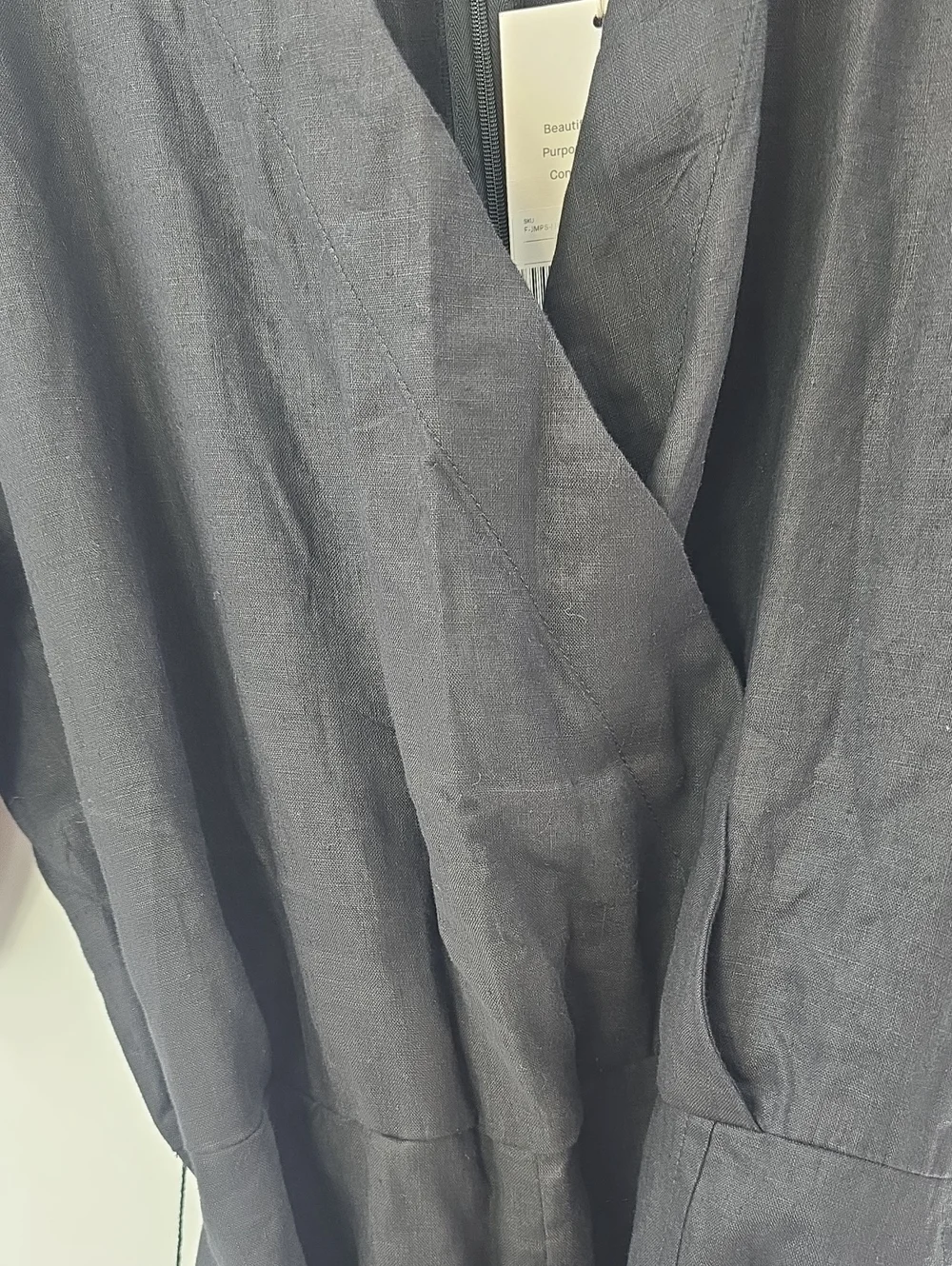 Everlane Black Linen Wide Leg Jumpsuit